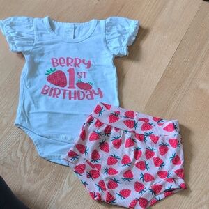 Strawberry Themed Birthday Outfit for Kids